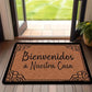 VIKAMA "Bienbenidos" Spanish Welcome Soft, Absorbent Door Mat. Entrance, Bathroom, Outdoor Courtyard Home Decor, Non-Slip Carpet