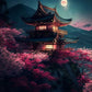Japanese Cherry Blossom Fuji Mountain Sunset Tokyo Scenery Poster HD Printed Canvas Painting Wall Art Pictures Room Home Decor
