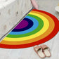VIKAMA Rainbow Half-Circle Carpet Cooling Water-Repellent Bedside Rug Room Entrance Mat Indoor/Outdoor Floor Mat Home Decor