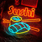 Sushi Neon Sign LED Sushi Light Sign Wall Decoration USB Powered Bright Neon Sushi Sign Shops Sushi Restaurant Kitchen Party