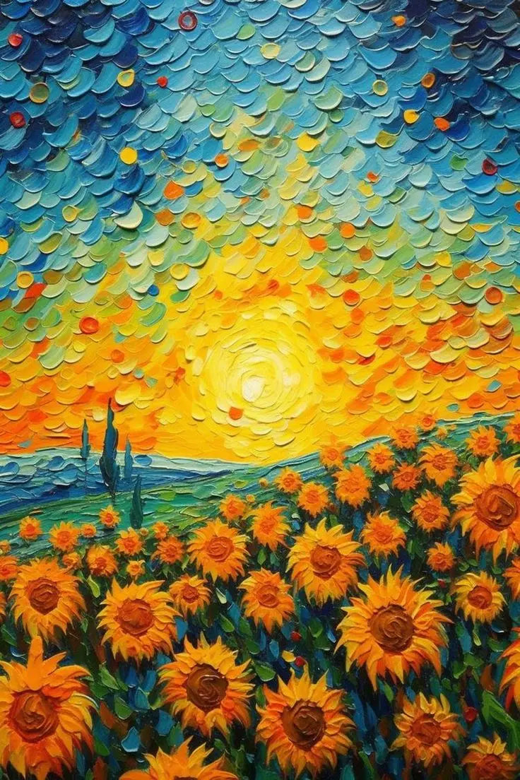 Van Gogh Sunflower Flower Starry Sky Art Pictures Poster Printing Oil Painting Canvas Painting For Modern Home Decor Gift