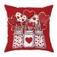 VIKAMA Red Heart Design, Decorative Pillow Cover For Valentine's Day And Weddings, Washable Pillowcase, For Sofas And Bedrooms