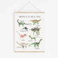 Modern Abstract  Animal Atlas Prints Dinosaur Illustration Canvas Painting Poster For Living Room Play Room Kids Room Home Decor