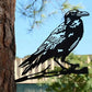 Metal Bird Tree Yard Decor - Crow & Owl Silhouette Steel Art Sculpture, Weather-Resistant Outdoor Garden Decor