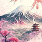 Japanese Cherry Blossom Fuji Mountain Sunset Tokyo Scenery Poster HD Printed Canvas Painting Wall Art Pictures Room Home Decor