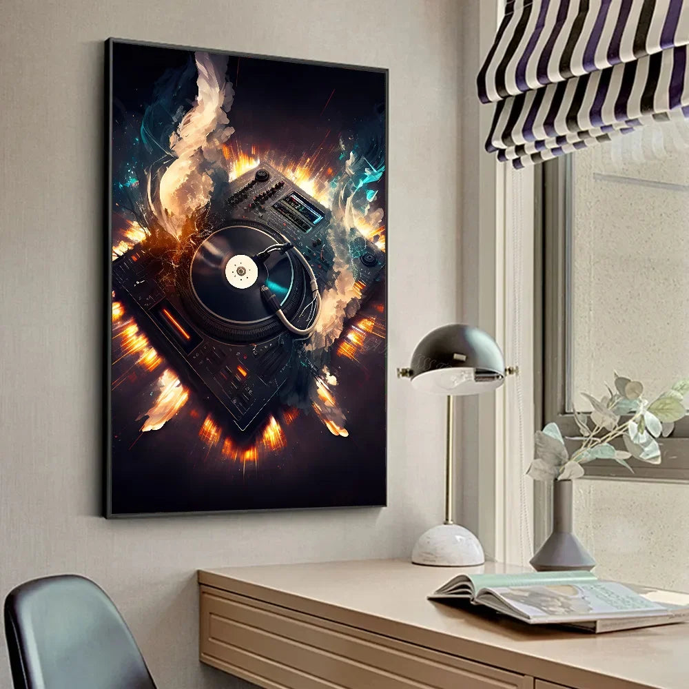 Animal Monkey Cat Dog Headphone Dj Music Poster Canvas P Poster HD Posters Home Room Bar Cafe Decor Art Wall Painting Picture