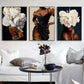 Classic Abstract Wall Art Black Woman Girl with Flowers Canvas Print Poster Printing Poster Home Living Room Bedroom Decoration