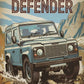 L-and-R-over Defender 90 Offroad Poster Classic Retro Automotive Poster Canvas Prints Classic Off-road Vehicle Aesthetic Print