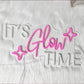 It'S Glow Time Neon Sign, Pink Heart Icon Handmade Usb Powered, Used For Bachelor Party, Beauty Salons, Nail Salons Art Decor.