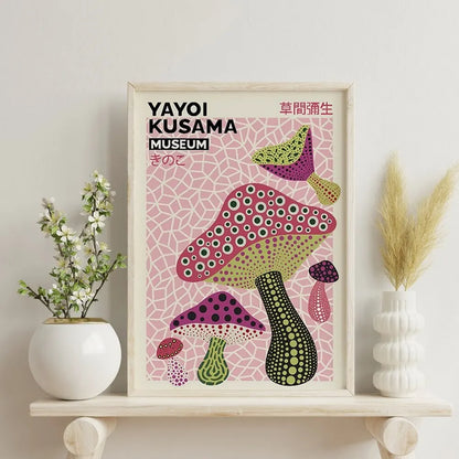 Modern Abstract Yayoi Kusama Japanese Art Exhibition Wall Art Canvas Painting Posters For Living Room Home Decor