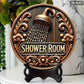 Aluminum Bathroom Sign 2D Wall Plaque Universal Toilet Symbol for Home Decor