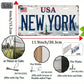 2DPlane，2DFlatbed Printing，1Pieces，New York American Retro Metal Aluminum License Plate Number Plate，Decorative Signs and Plaque