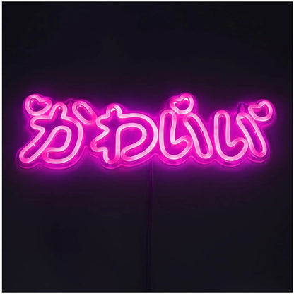 Cute Neon Sign LED Japanese Pink Neon Light Japanese Style Interior Neon for Girls Bedroom Bar Beauty Salon Decor Birthday Gift