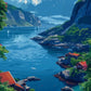 Europe Travel Poster European Natural Landscape Poster Canvas Painting Fjords Northern Lights Cornwall Traveling Wall Decoration