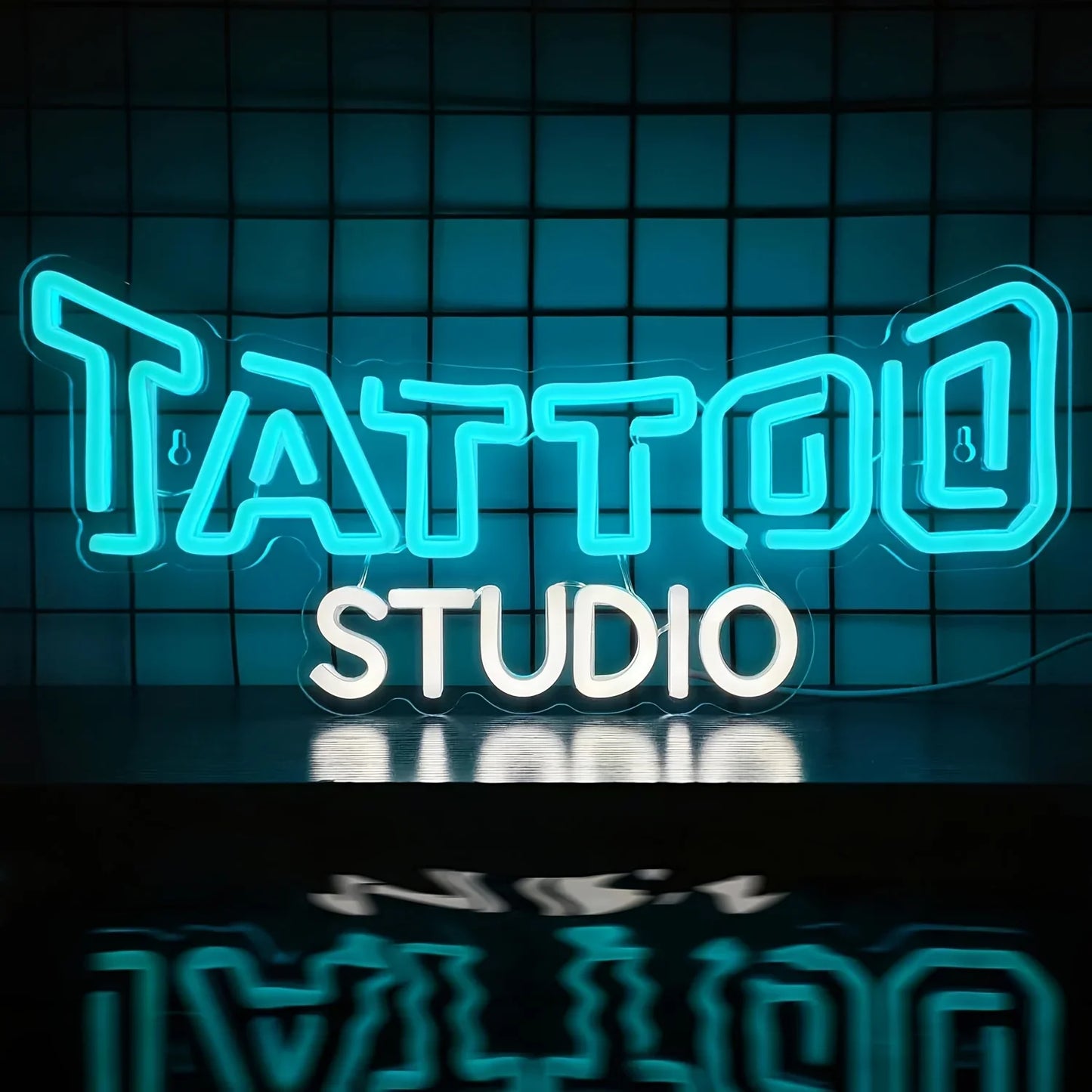 Tattoo Studio Neon Sign Blue White Glow Professional Led Light for Tattoo Shop Bar Club Home Wall Decor Custom Business Sign Art