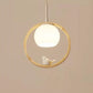 Japanese Style Wooden Pendant Light Bedroom Bedside Kitchen Bar Hanglamp Resin Bird Decoration Stair Porch Lamp Drop Shipping