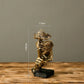 17cm Home Decor Abstract Silence Is Gold Figurine Resin Hand Face Silent Men Statue Sculpture Home Office Living Room Decoration