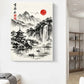 Japanese Ink Painting Landscape Spring Cherry Blossoms Canvas Print Asian Style Wall Art Poster for Living Room Home Decor Gift