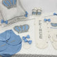 5pcs Baby Girl Outfits Set Welcome Home Hosptial Infant Receiving Blanket Pillow Bed Hat Mittens Romper Set