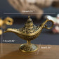 12cm(4.7")Classic Rare Hollow Legend Aladdin Magic Genie Lamps Incense Burners Retro Wishing Oil Lamp Home Decor Gift