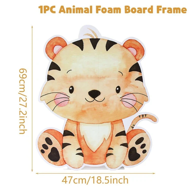 70cm Big Jungle Animal Party Stand Ornament Safari Happy Birthday Party Decoration Kids Jungle Woodland Party Decor Baby Shower