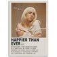 Rap Music Album Cover Happier Than Ever Poster Aesthetic Rapper Hip Hop Rock Canvas Wall Art Ideal for Room Decor