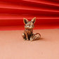 Brass Fox Statue Cute Fox Miniature Figurines Desk Ornament Decorations Accessories Copper Animal Sculpture Home Decor Crafts