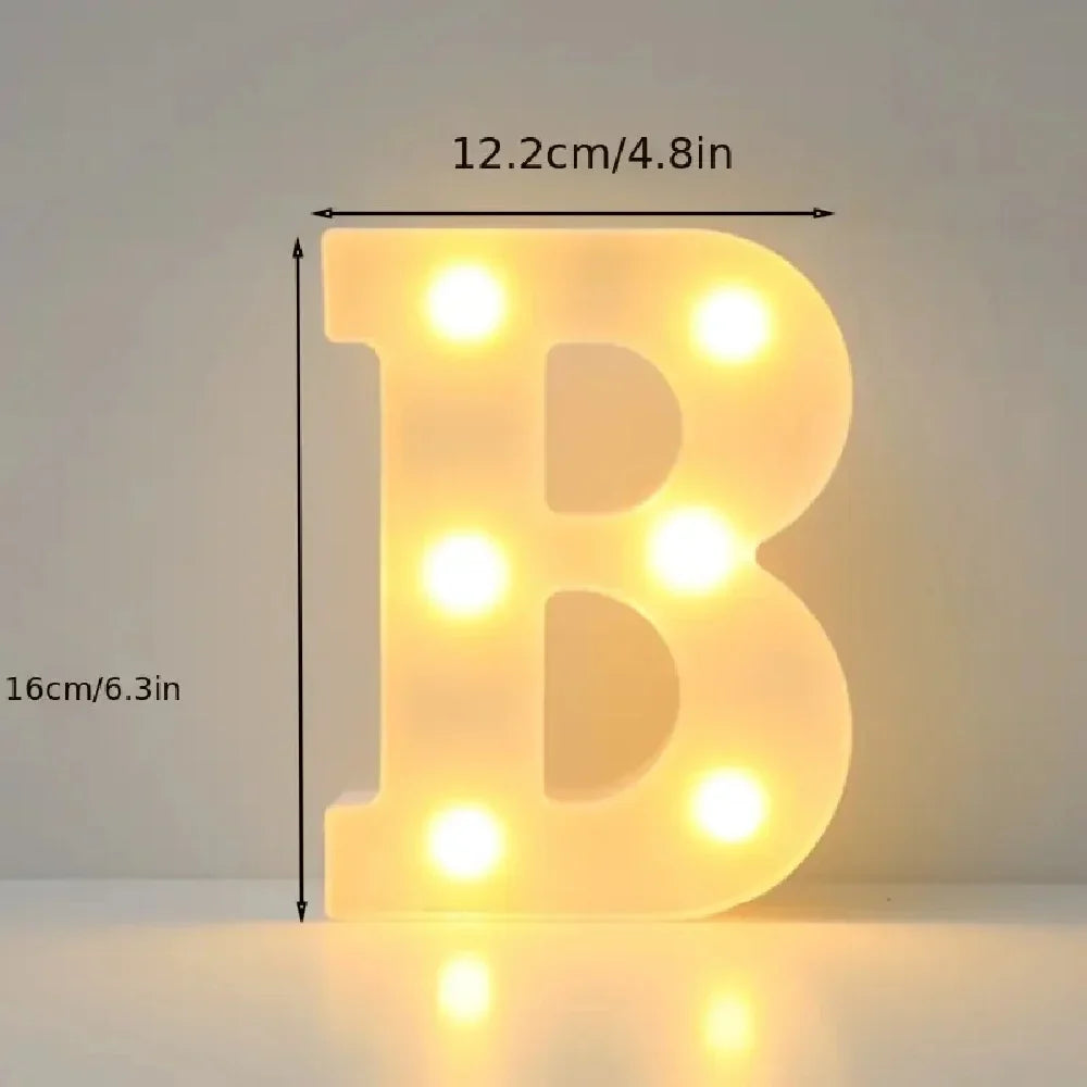 1PC LED Alphabet&Number Lights For Home,Wedding,Proposal,Birthday,Party,Photo Prop, Battery Powered White Decorative Night Light