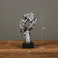 17cm Home Decor Abstract Silence Is Gold Figurine Resin Hand Face Silent Men Statue Sculpture Home Office Living Room Decoration