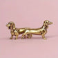 Pure Copper Dachshund Statue Vintage Brass Figurines Home Decote Desktop Ornament Miniatures Antique Tea Pet Crafts Gifts