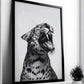Fashion Stylish Wall Art Print - Trendy Leopard Roar Print - Black and White - Home Decor - Printable Wall Art Digital Download