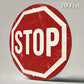 [2D Flat] Vintage Stop Sign Aluminum Wall Art -Round Retro Traffic Symbol Poster, Perfect for Bar, Cafe, Beach House