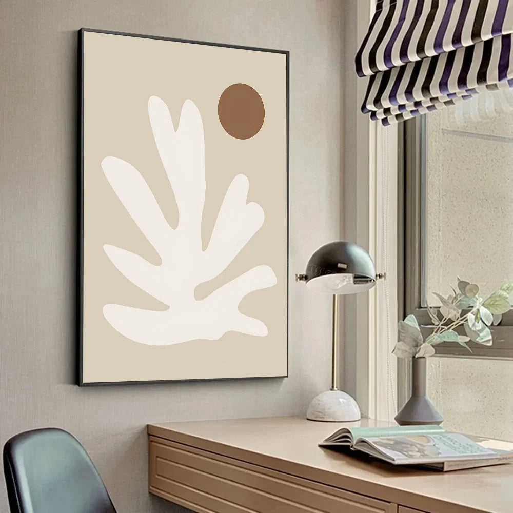 Beige Abstract Wall Decoration Poster _ Interior Wall Decoration Living Room - Paintin Poster