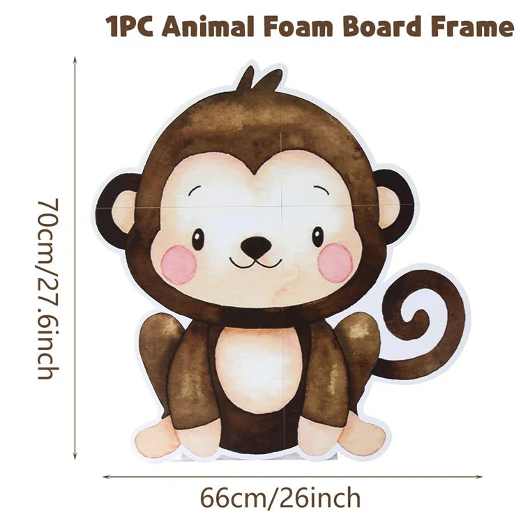 70cm Big Jungle Animal Party Stand Ornament Safari Happy Birthday Party Decoration Kids Jungle Woodland Party Decor Baby Shower