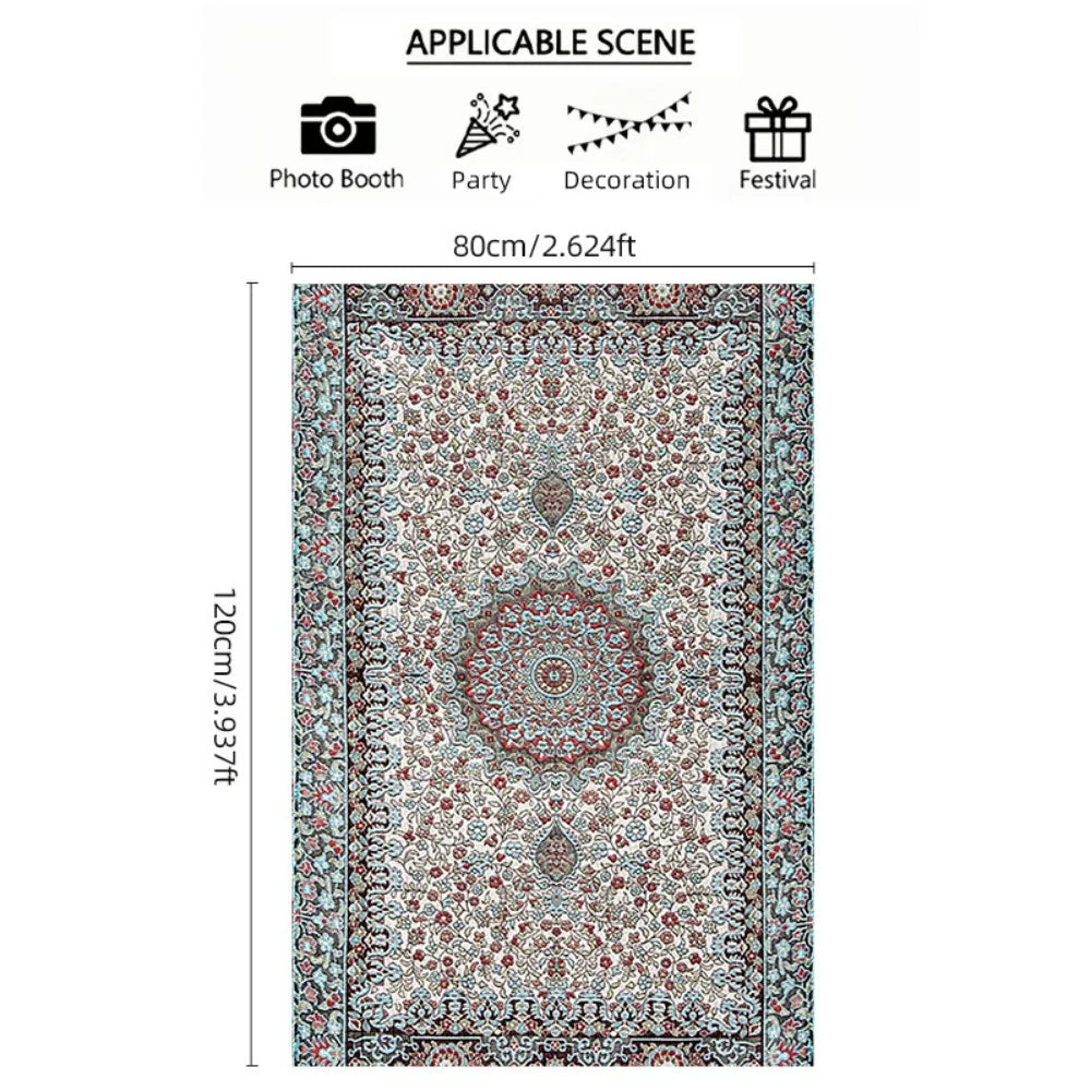 VIKAMA Classic Mosque Print Islamic Prayer Mat, Foldable Travel Muslim Rug, Washable Lightweight Janamaz for Eid Ramadan Gifts
