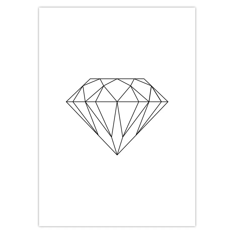Scandinavian Decor Geometric Fox Diamond Nordic Posters and Prints Wall Art Poster Nordic Decoration Art Decor Canvas Print