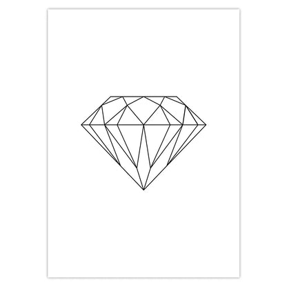 Scandinavian Decor Geometric Fox Diamond Nordic Posters and Prints Wall Art Poster Nordic Decoration Art Decor Canvas Print