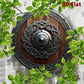 Norse Viking Shield Metal Wall Decor 2D Flat with Celtic Knots Dark Brown Home Office Bar Cafe
