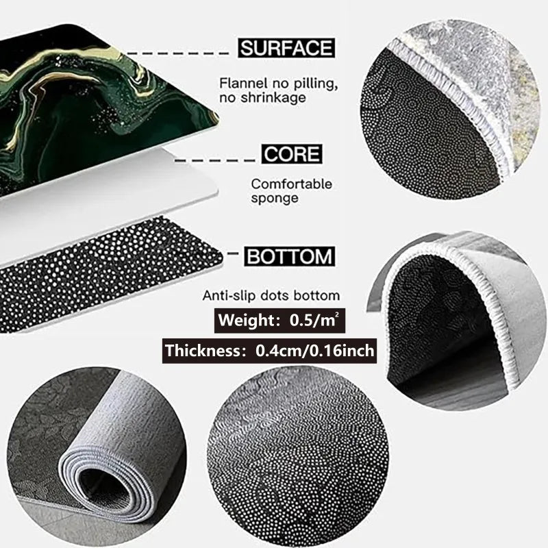 VIKAMA Office Carpet Computer Chair Mat Anti Slip Wear Resistant Office Home Study Floor Protector Home Decor