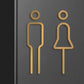 Black Gold Color Toilet Sign Plate Brass Wash Room Door Wall Label Sticker Wc Holder Signage Board