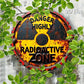 1pc Rustic Radiation Warning Round Aluminum Sign - 2D Flat Nuclear Hazard Metal Wall Art, "DANGER HIGHLY Radioactive ZONE