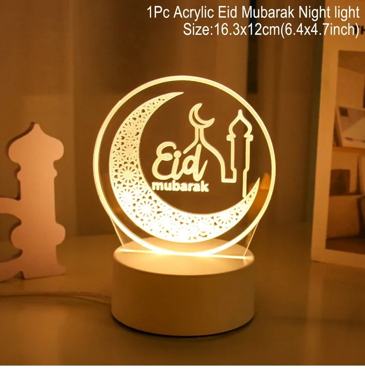 EID Night Light Mubarak Ramadan Decoration For Home 2025 Islamic Muslim Party Decor Ramadan Kareem Happy Eid Al Adha Ramadan