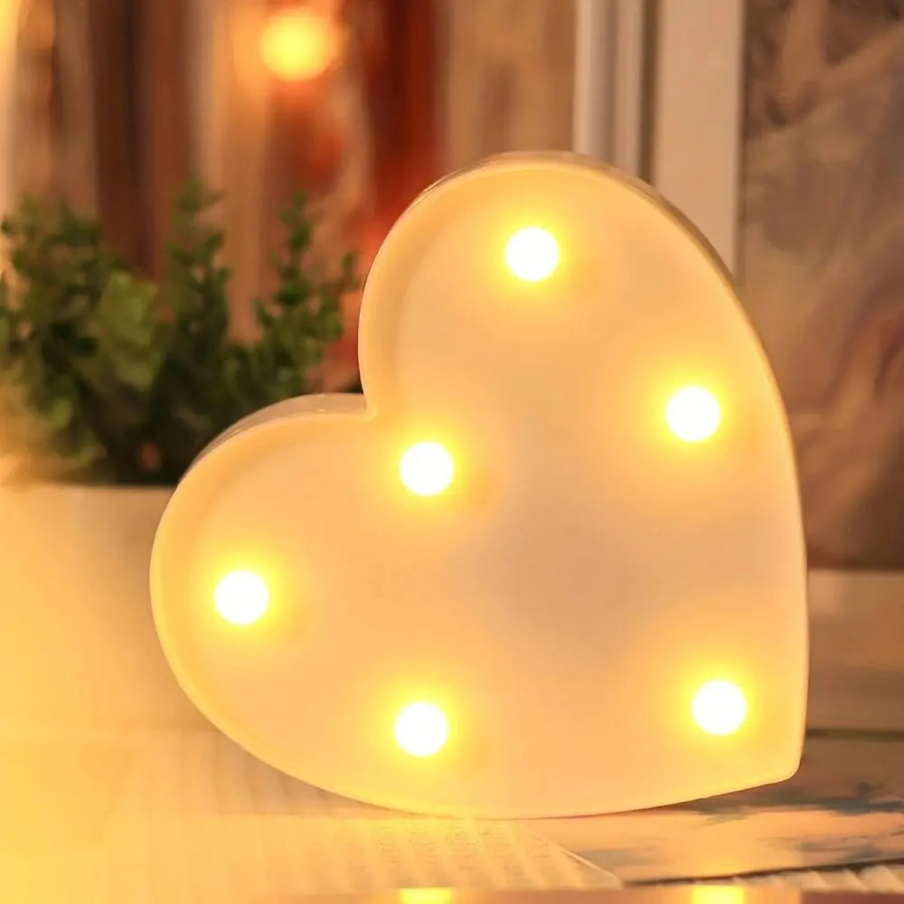 1PC Warm White Love&Heart Shaped LED Night Light,Battery Powered Decoration Light For Wedding,Proposal,Birthday,Party,Photo Prop