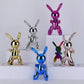 Resin Electroplated Carrot Rabbit Animal Figurine Home Soft Decorations Tabletop Decorations for Living Room And Guests
