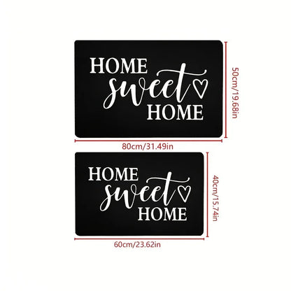 VIKAMA "HOME SWEET HOME" Valentine's Day Heart-Design Welcome Door Mat, Outdoor Garden Non-Slip Carpet, Holiday Gift, Home Decor