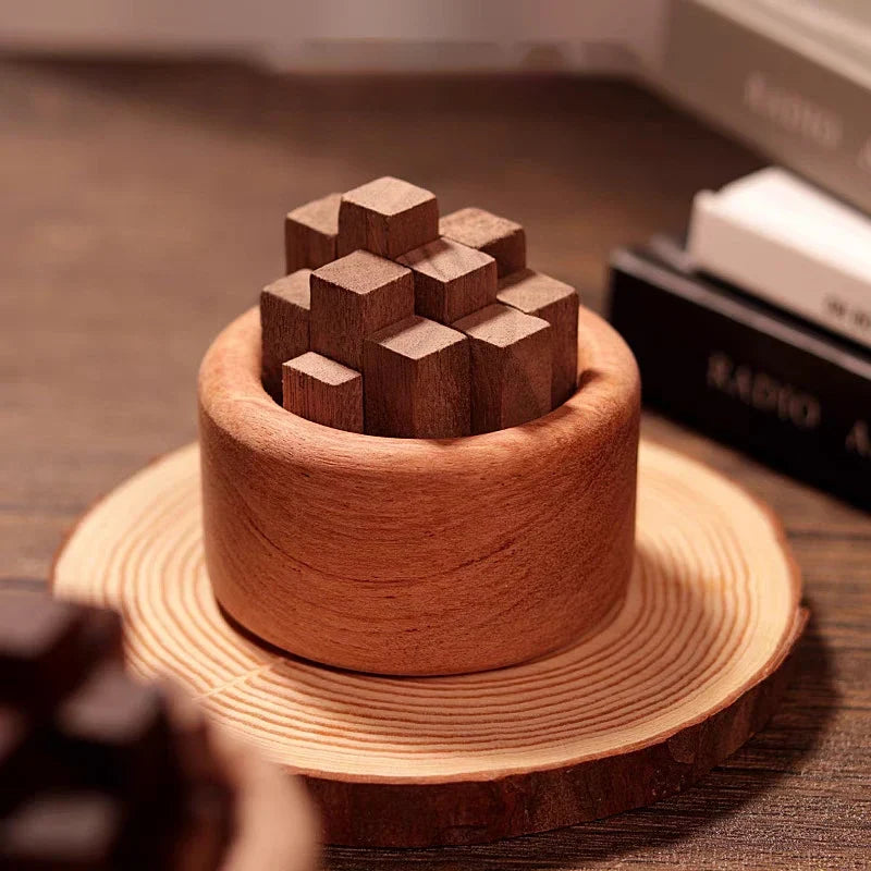Natural Wood Essential Oil Diffuser Fireless Aroma Aromatherapy Fragrance Diffused Home Office Decoration Crafts