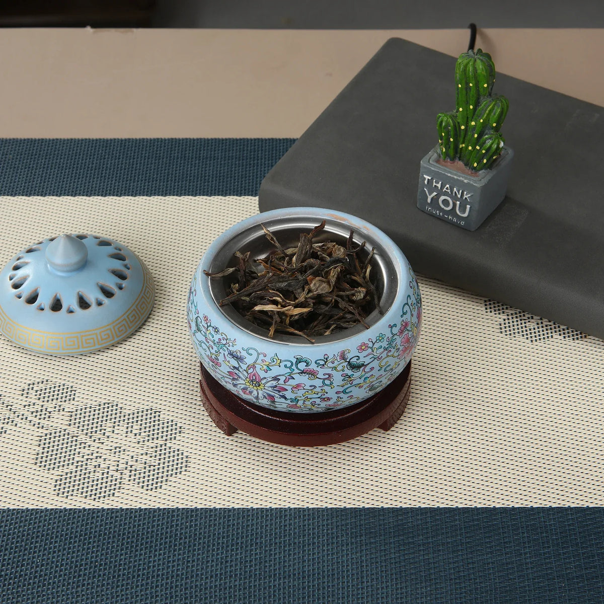 Electronic Incense Burner Ceramic Essential Oil Burner Timing Adjustable Temperature Wax Melter Warmer with USB Plug