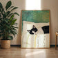 Sleeping Tuxedo Cat Wall Art Print: Black and White Cat Painting, Unframed Cat Poster gift decoration