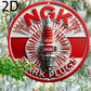 2D Flat, NGK Spark Plugs Aluminum Wall Sign, Retro 2D Round Metal Tin Plaque, Pre-Drilled, Waterproof, Weather-Resistant
