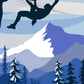 Abstract Rock Climbing Adventure Posters and Prints Canvas Painting Mountain Sun Wall Art Pictures for Living Room Home Decor